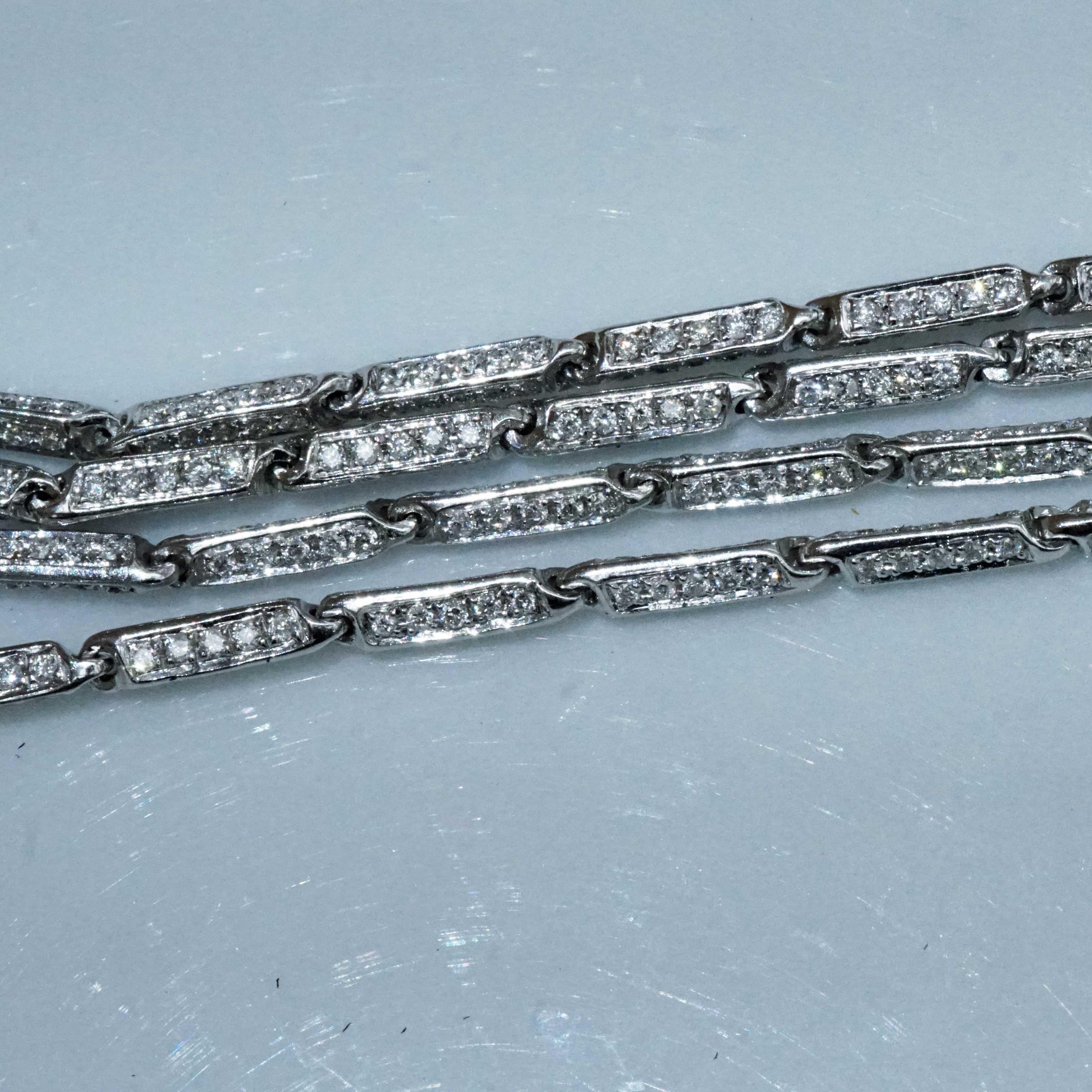 Brilliante Halskette 6,65 Karat 1050 Diamanten OPERA Länge 27 Zoll voll beweglich im Angebot 6
