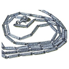 Brilliant Necklace 6.65 carat 1050 Diamonds OPERA Length 27 inch fully movable