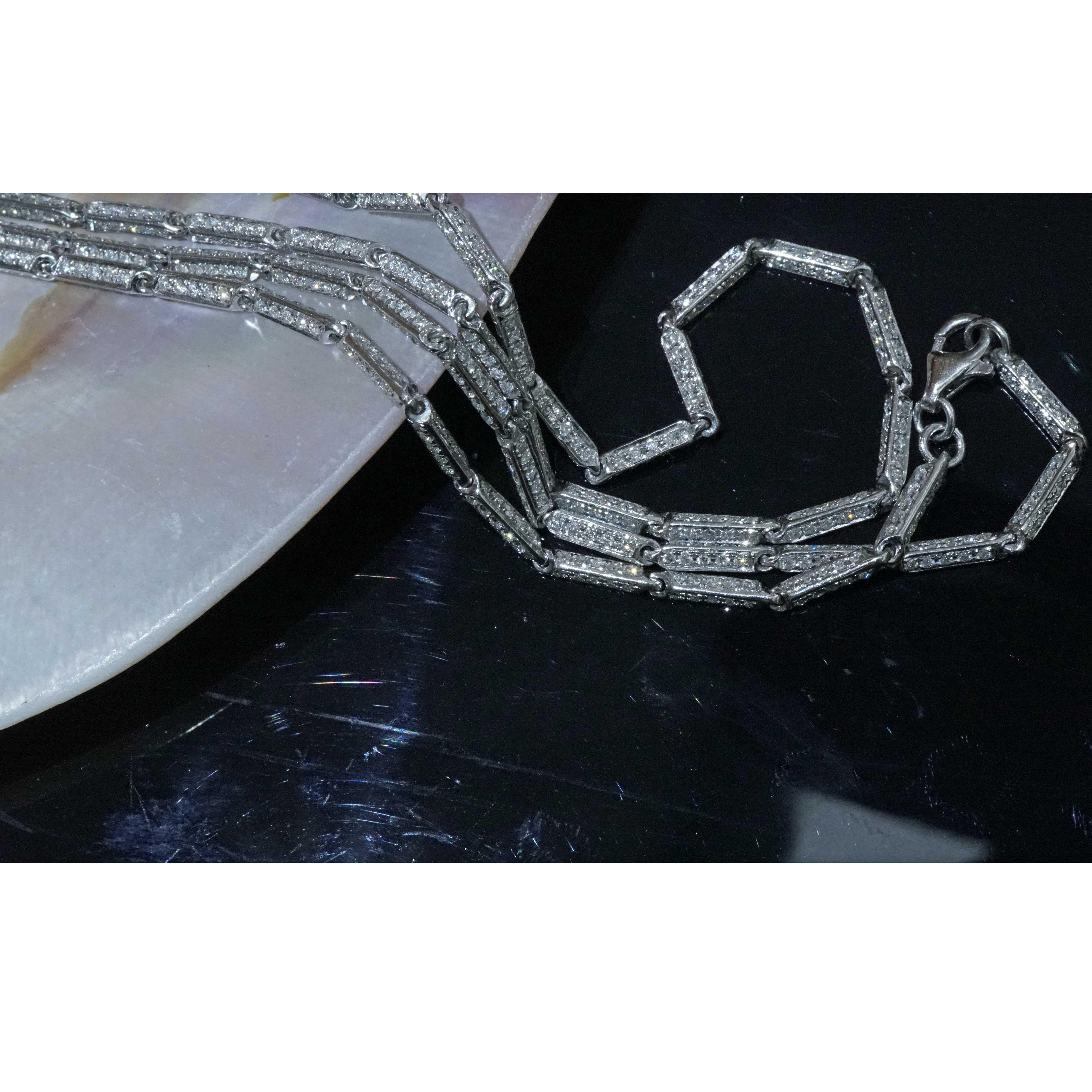 Brilliant Necklace 6.65 carat 1050 Diamonds OPERA Length 27 inch fully movable For Sale 2