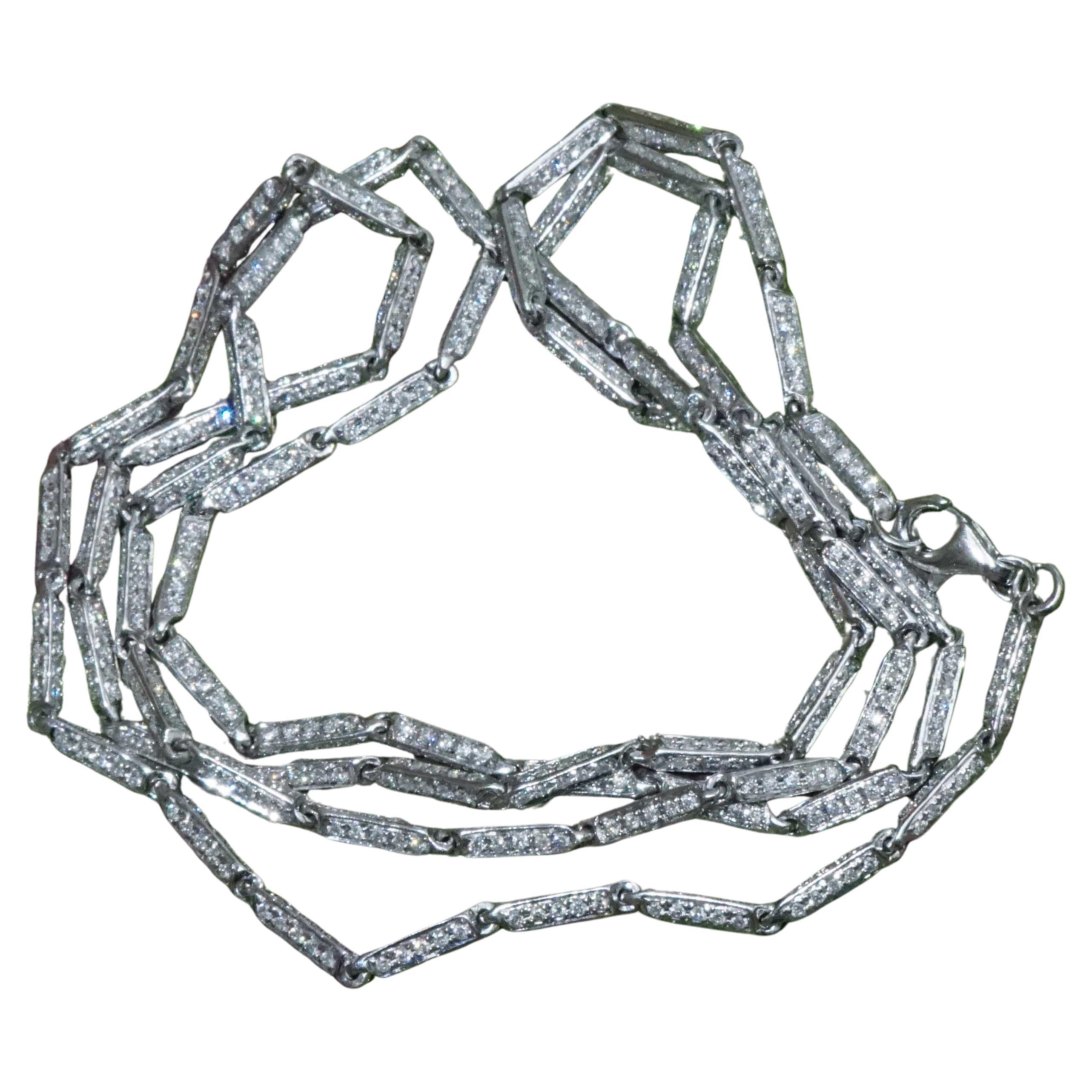 Brilliante Halskette 6,65 Karat 1050 Diamanten OPERA Länge 27 Zoll voll beweglich im Angebot
