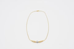 Halskette aus 14 Karat Gelbgold mit Brillanten