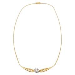 Brilliant Necklace Made of 14 Carat Yellow Gold