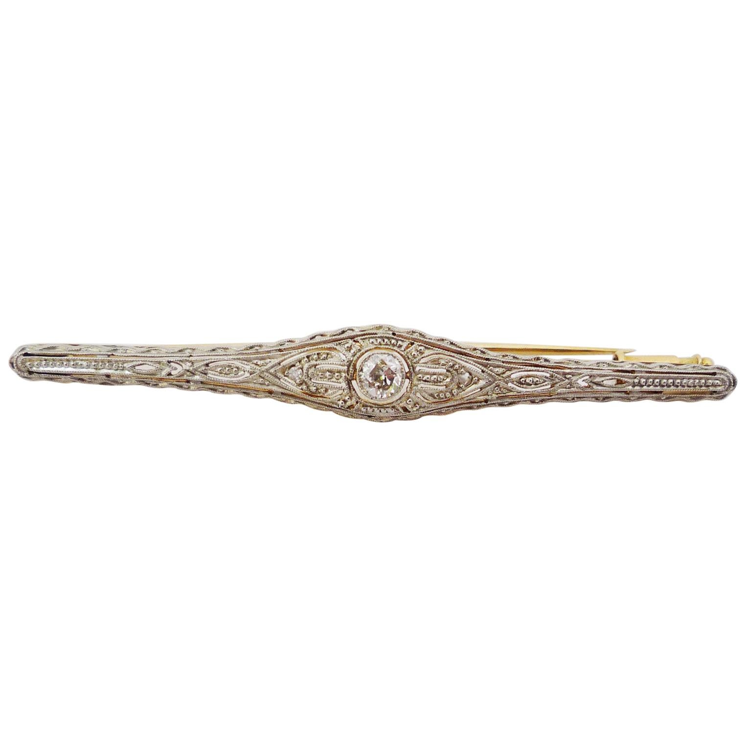 Diamond Needle, Platinum Art Deco, circa 1920