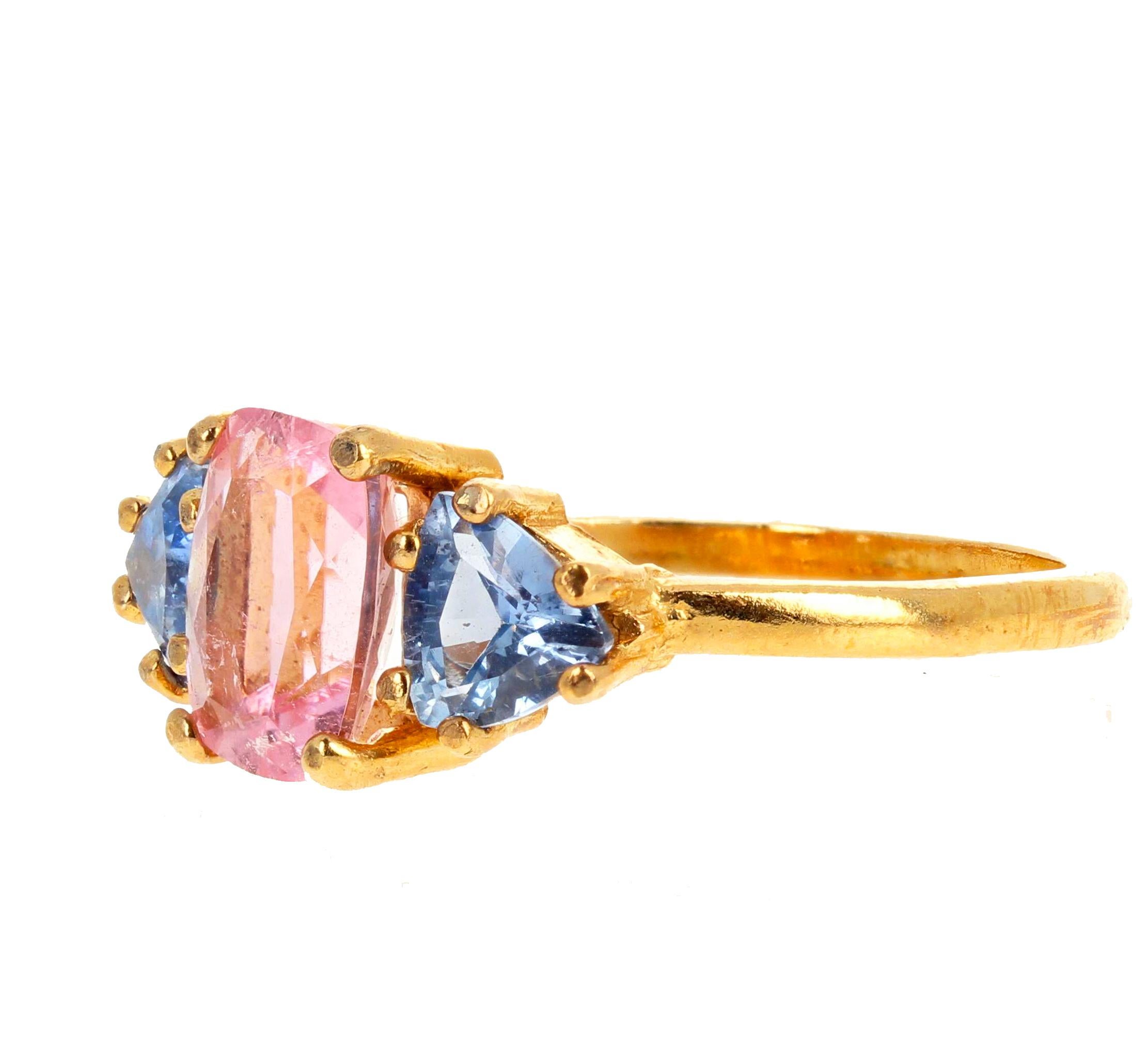 sapphire and pink tourmaline ring