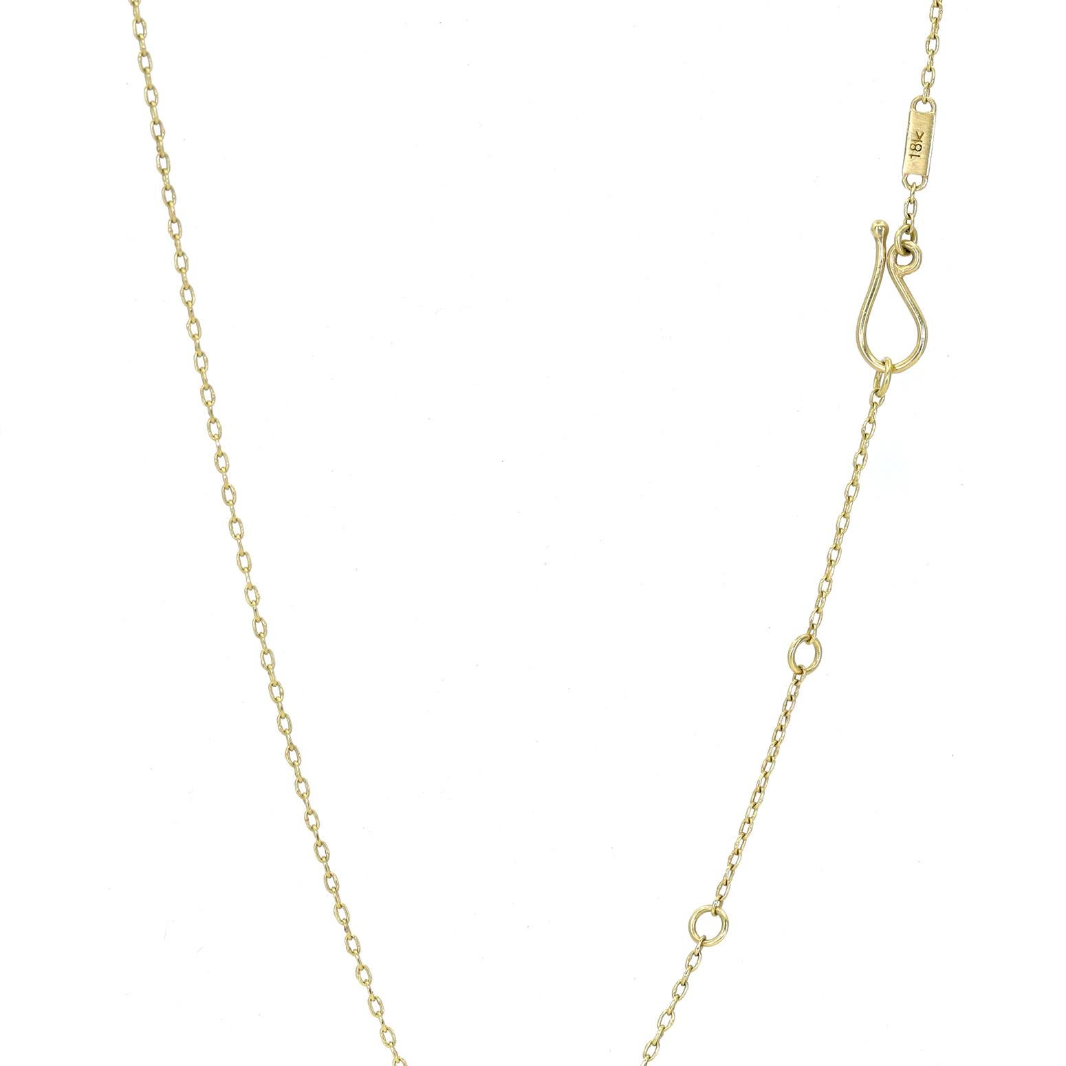 Brillant + Polki Weißer Diamant Gelbgold Fransen Bib Kette Halskette, Kothari im Angebot 1