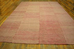 Brilliant Rose Background Color Contemporary Shaker Style Flat Weave Rug 10 x 14
