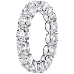 Brilliant Round 4.28 Carat Diamond Wedding Eternity Band Set in White Gold