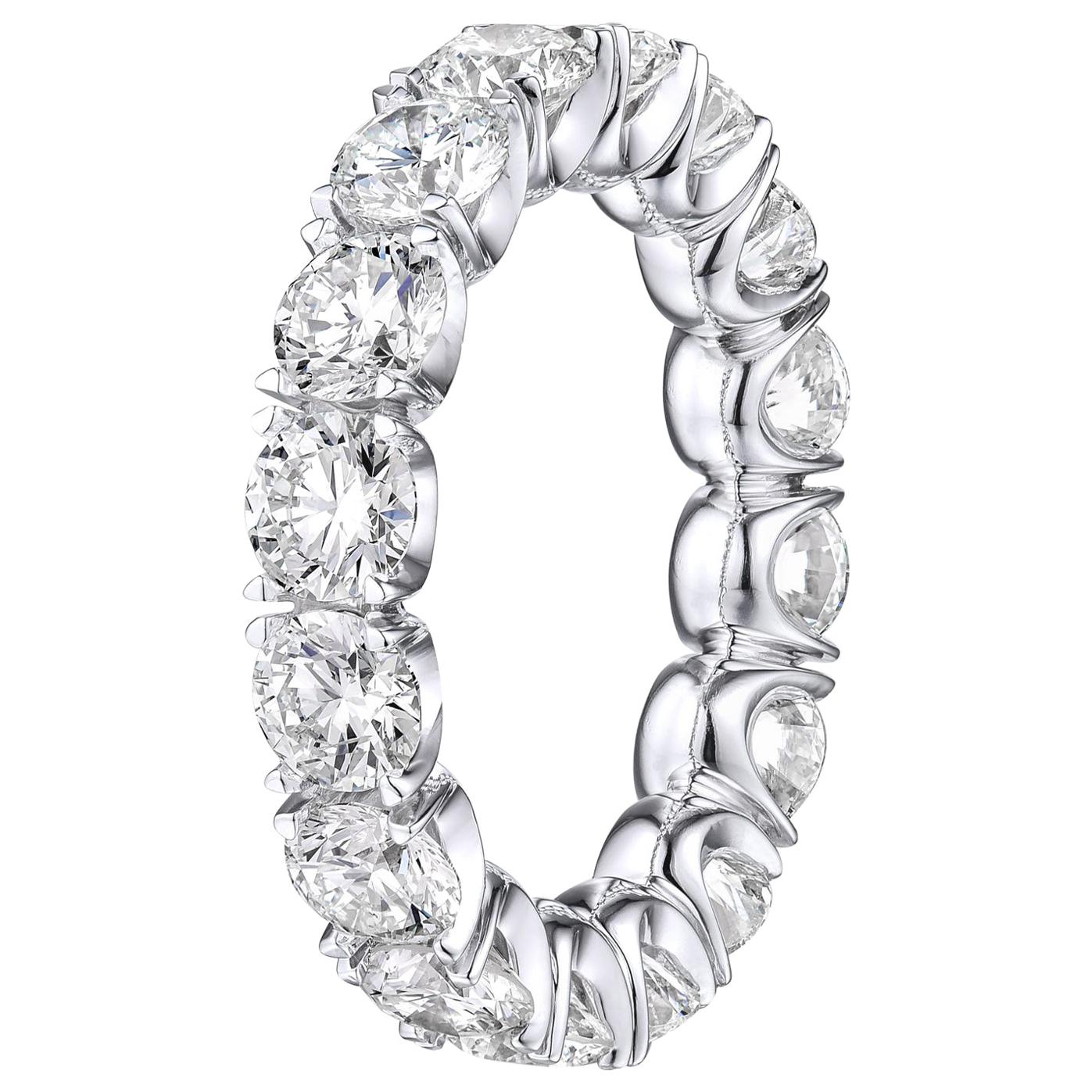 4.45 Carat Brilliant Round Diamond Wedding Eternity Band