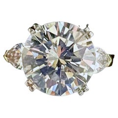 Brilliant Round Center 4.35 Carat Diamond Ring 18k YG & Platinum
