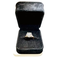 Brilliant Round Center 4.35 Carat Diamond Ring 18k YG & Platinum