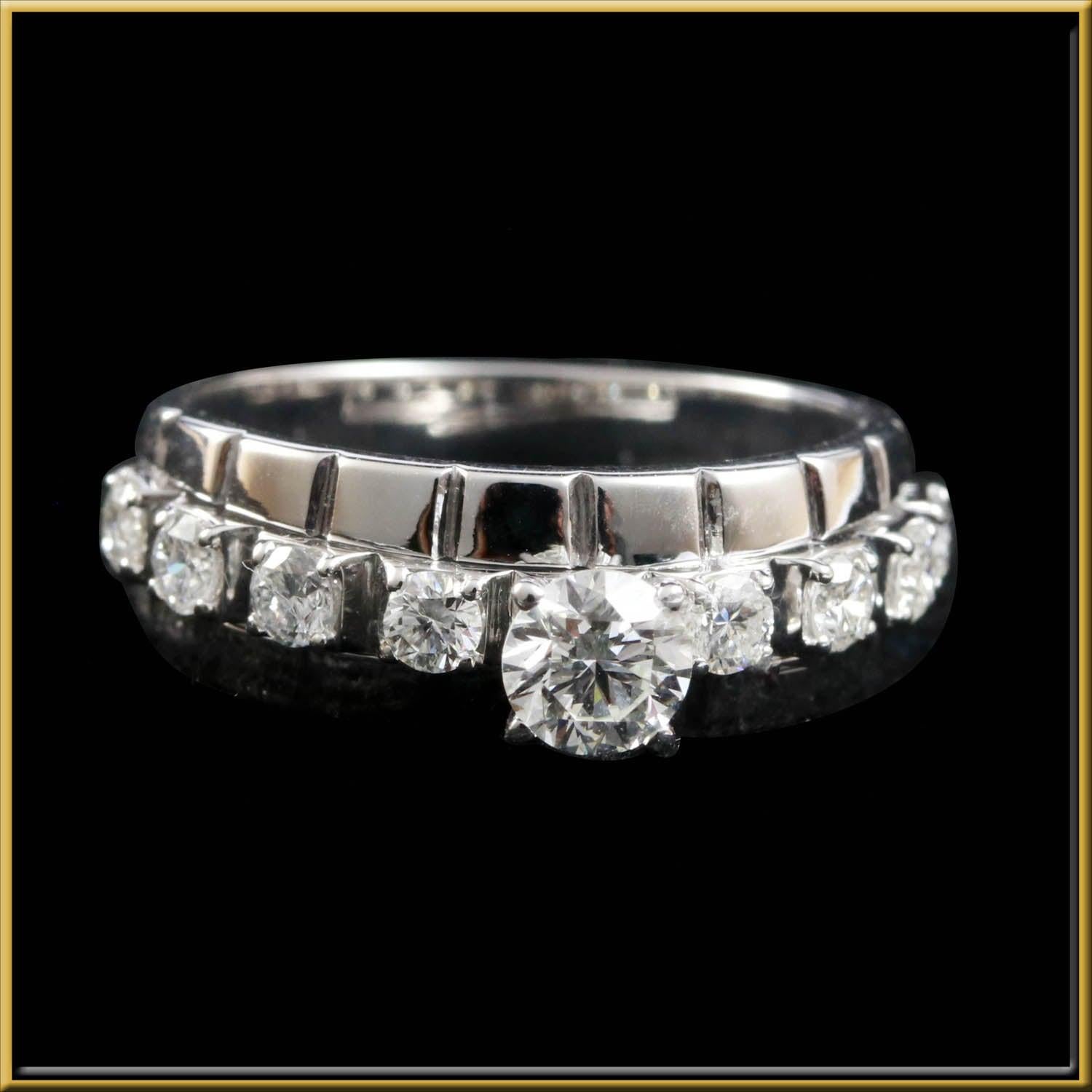 For Sale:  Brilliant Round Cut Diamond Engagement Ring in 18 Karat White Gold 2