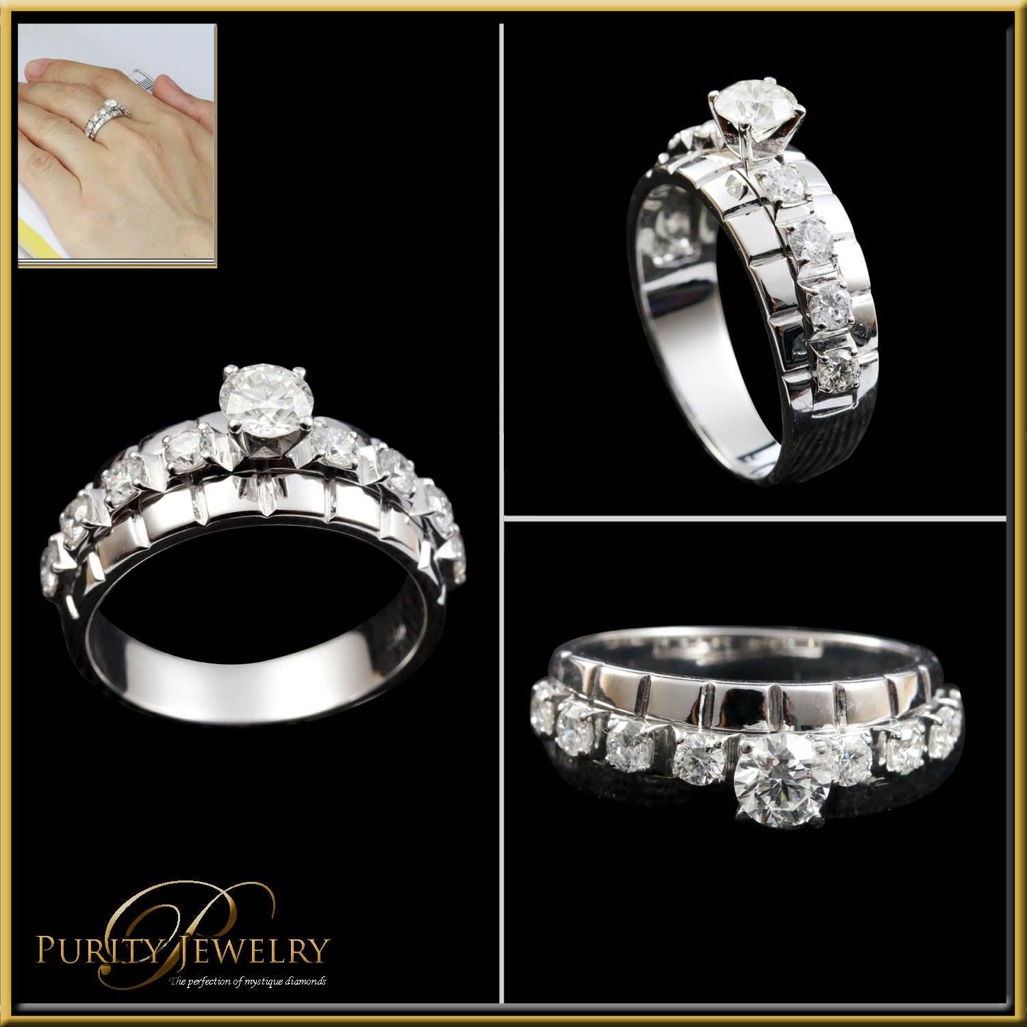 For Sale:  Brilliant Round Cut Diamond Engagement Ring in 18 Karat White Gold 4