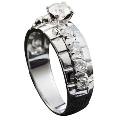 Brilliant Round Cut Diamond Engagement Ring in 18 Karat White Gold