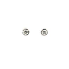 Brilliant Round Diamond Stud Earrings in 18K White Gold