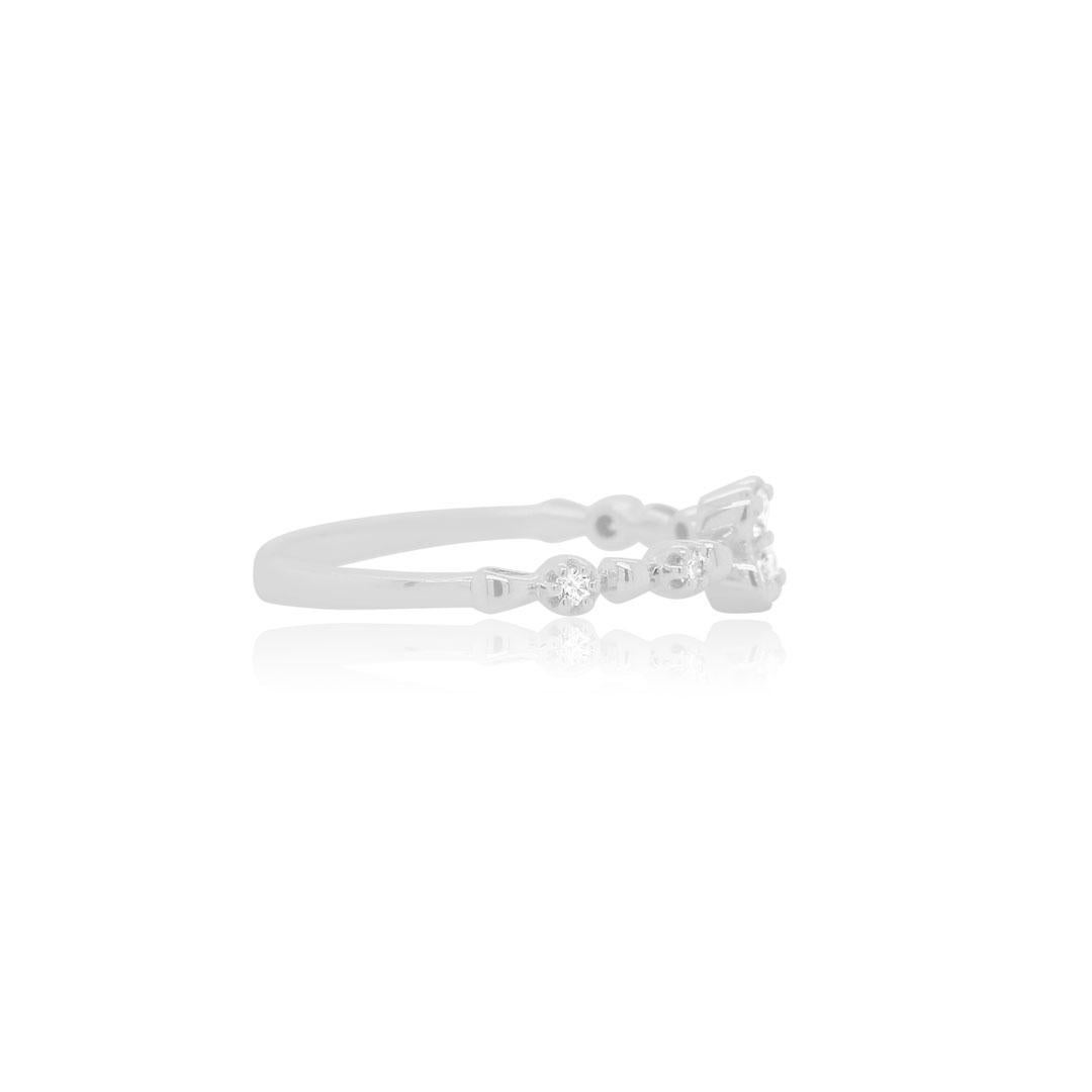 Metal: 14K White Gold
Diamond Details: 9 Brilliant Round White Diamonds at 0.16 Carats- Clarity: SI / Color H-I
Ring size: Customizable

Undeniably rare, colorfully bright, and promised to last a lifetime, gemstones are nature's luxury. Established