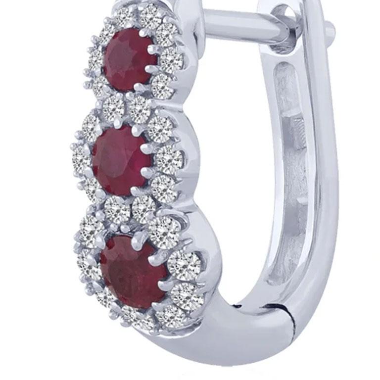Contemporary Brilliant ruby earrings For Sale