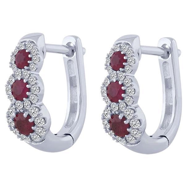 Brilliant ruby earrings For Sale
