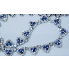 Brilliant Saphire Necklace 4.4/ 3 ct endless Hearts Luxury Jewelry for Dreamers