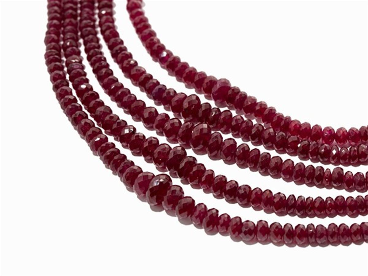 Brilliant Set Ruby Necklace, 750 Gold 1