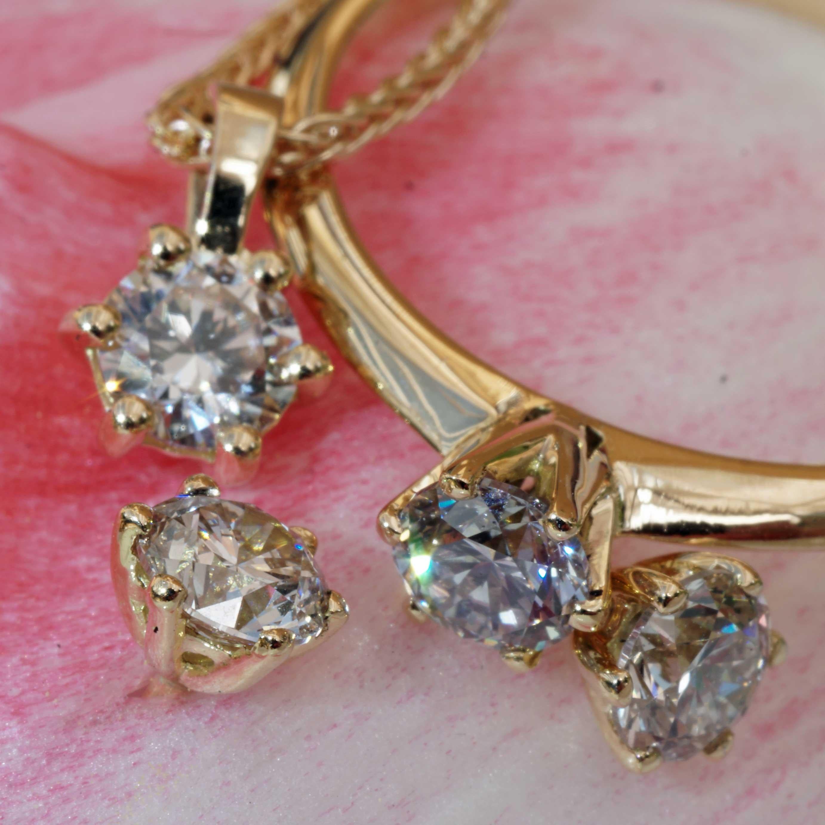 Brilliante con ciondolo, anello e orecchini 18 kt  totale 1,20 ct VS Co. Silhouette in vendita 6