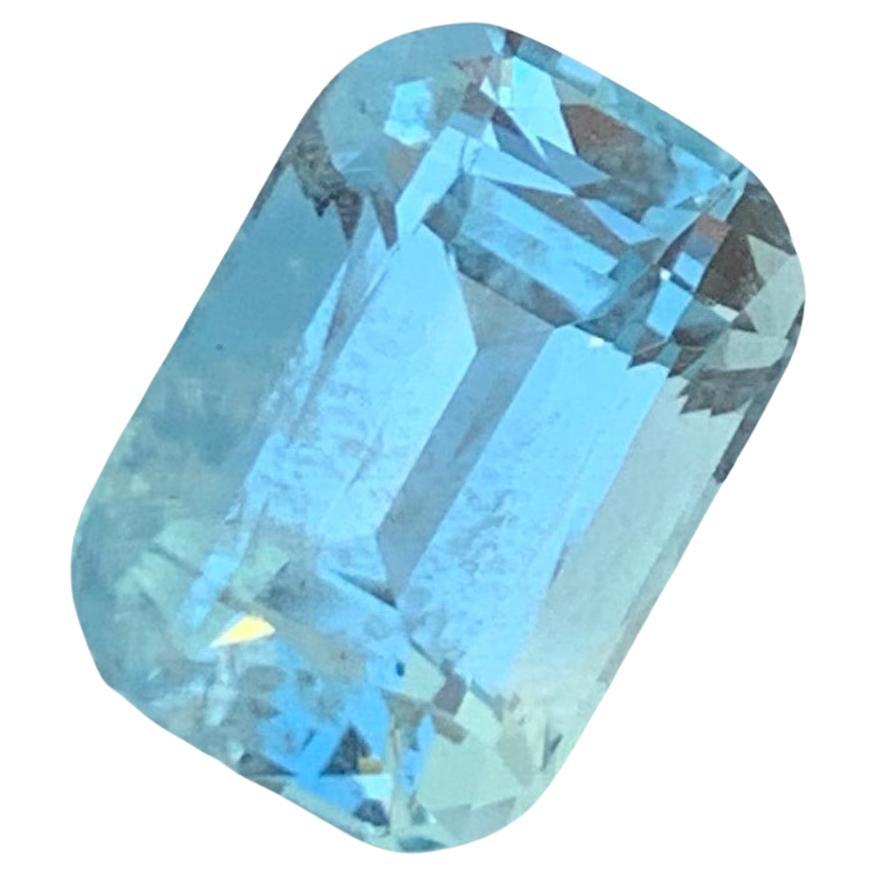 Brilliant Sky Blue Aquamarine Gemstone 3.25 CTS Aquamarine Gem Aquamarinestone For Sale