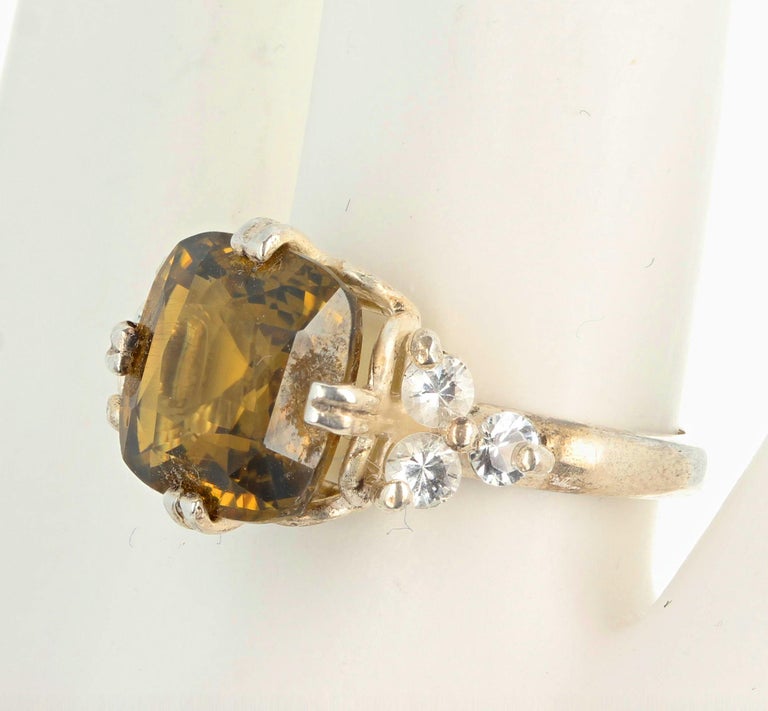 Brilliant Sri Lankan 6.5 Carat Natural Zircon and Sapphire Sterling