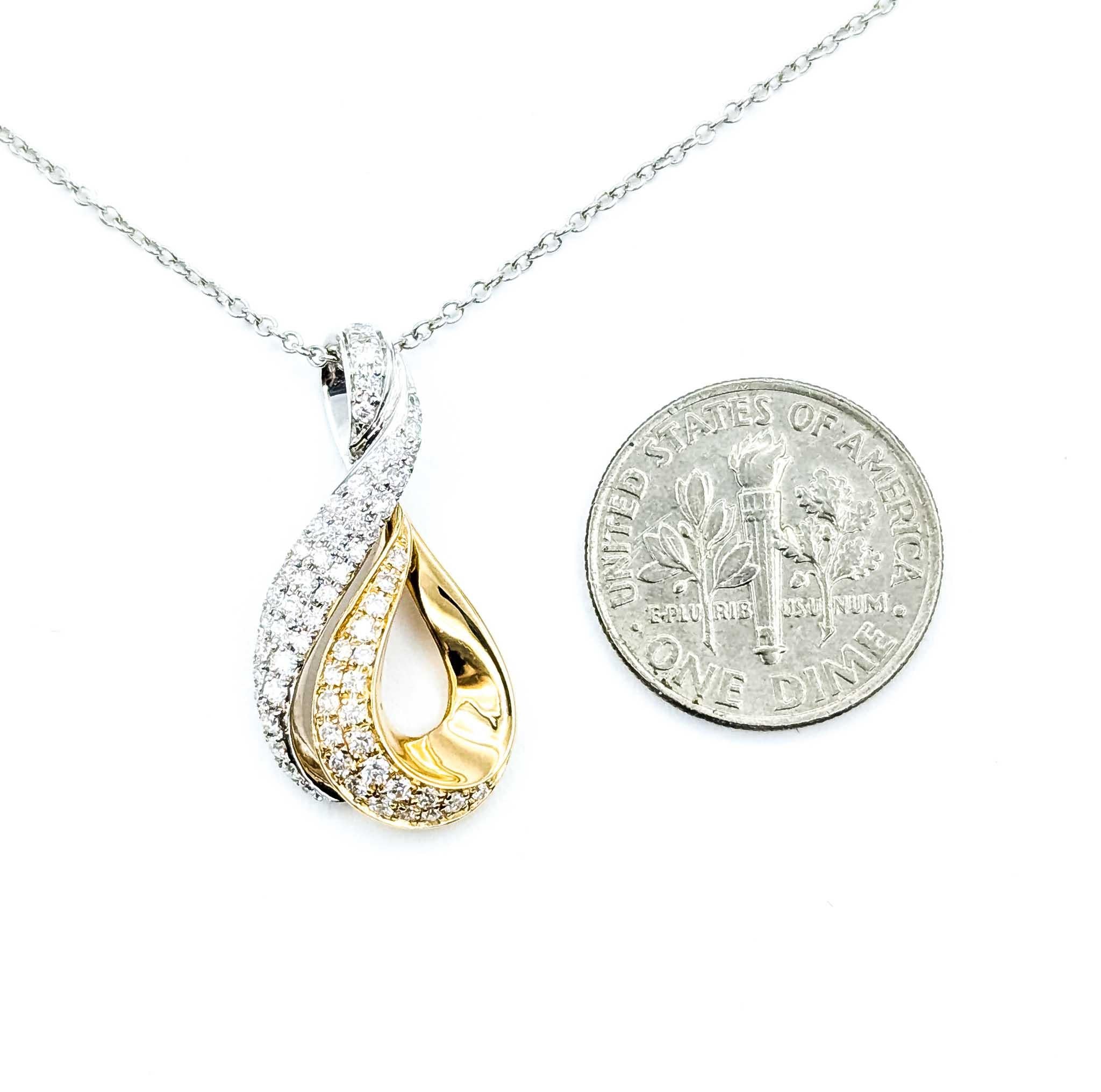 Pendentif Brilliante avec diamants de 0,50ctw en or bicolore 14k en vente 4
