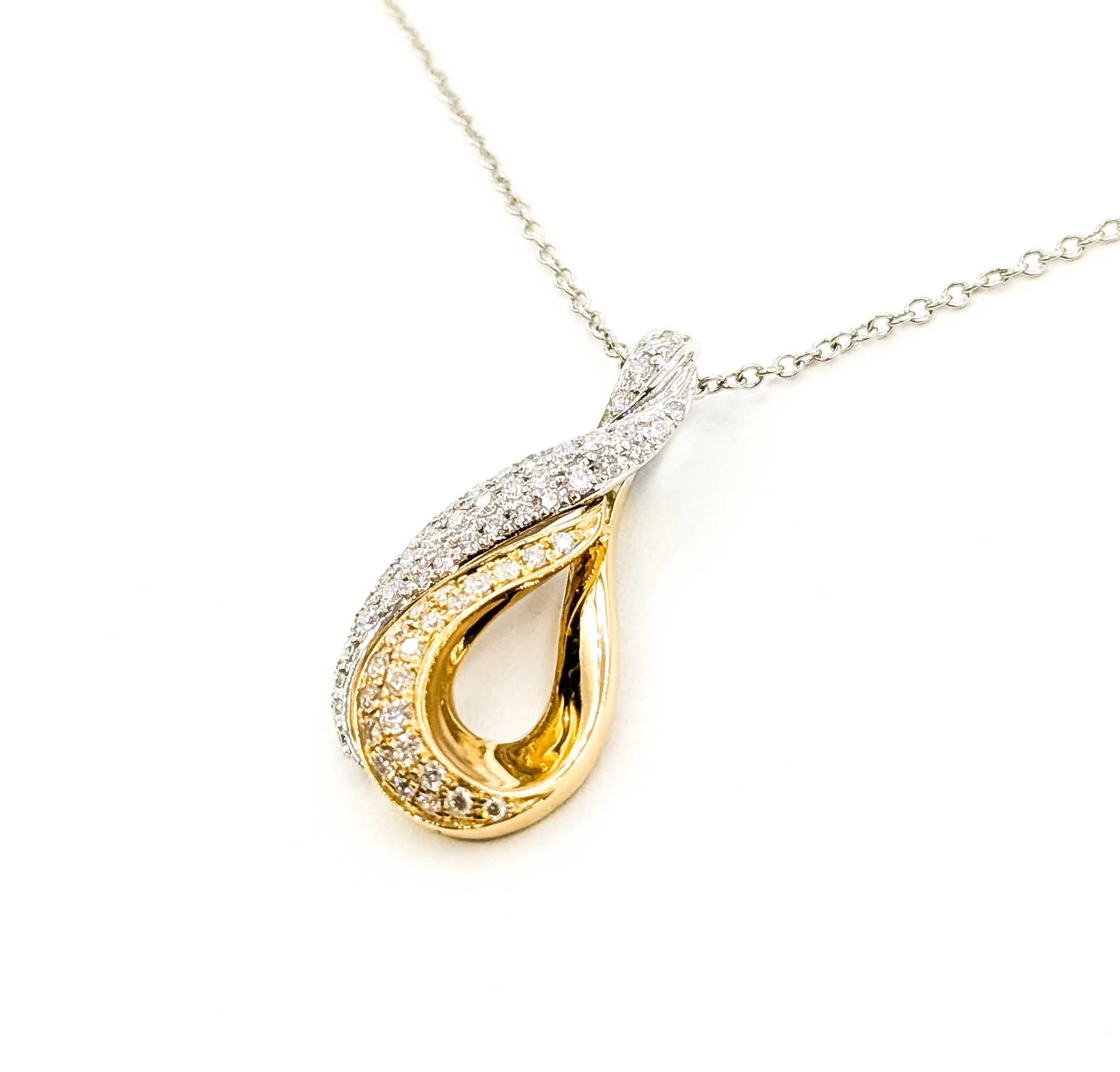 Pendentif Brilliante avec diamants de 0,50ctw en or bicolore 14k en vente 1