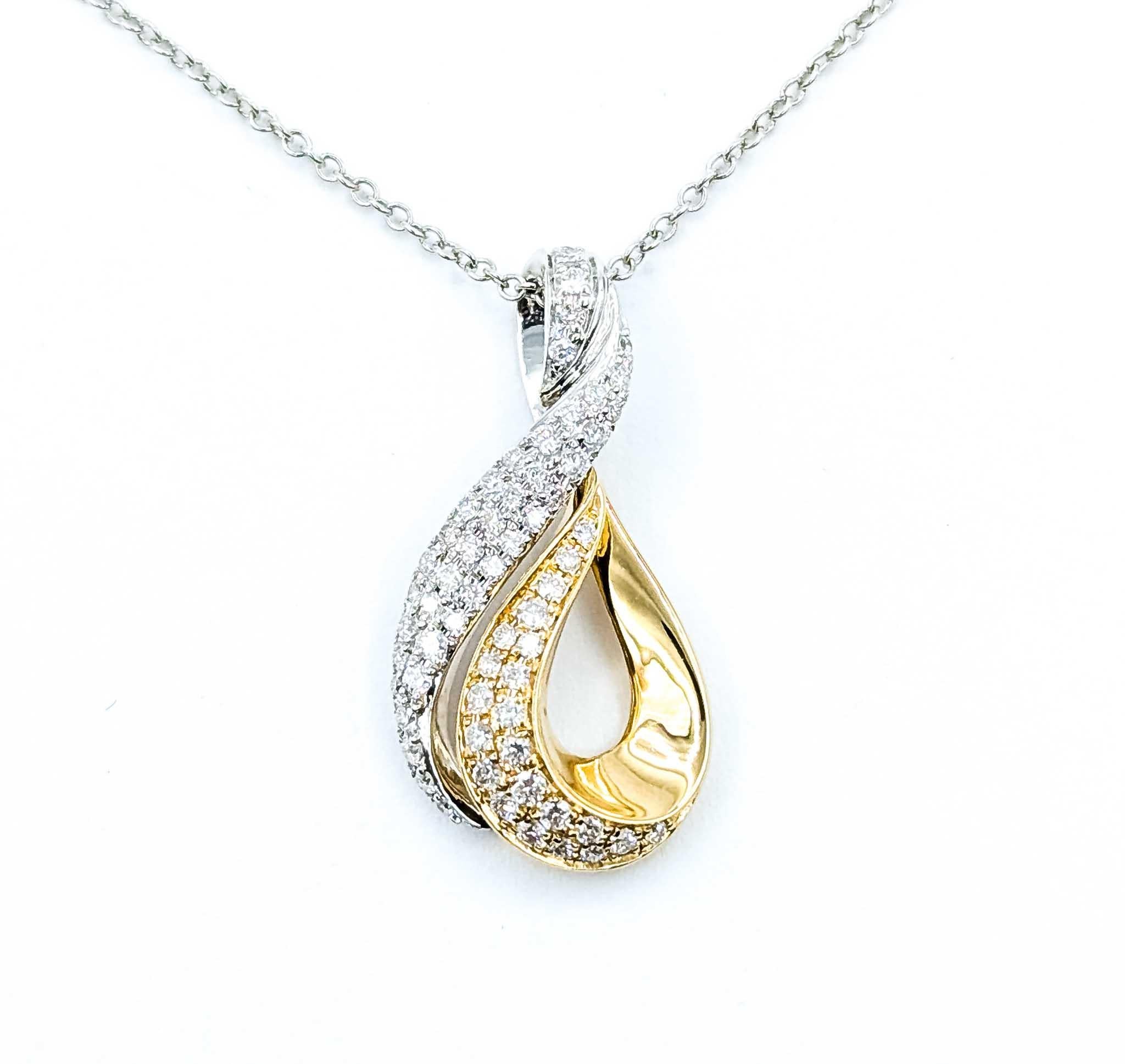 Pendentif Brilliante avec diamants de 0,50ctw en or bicolore 14k en vente 2