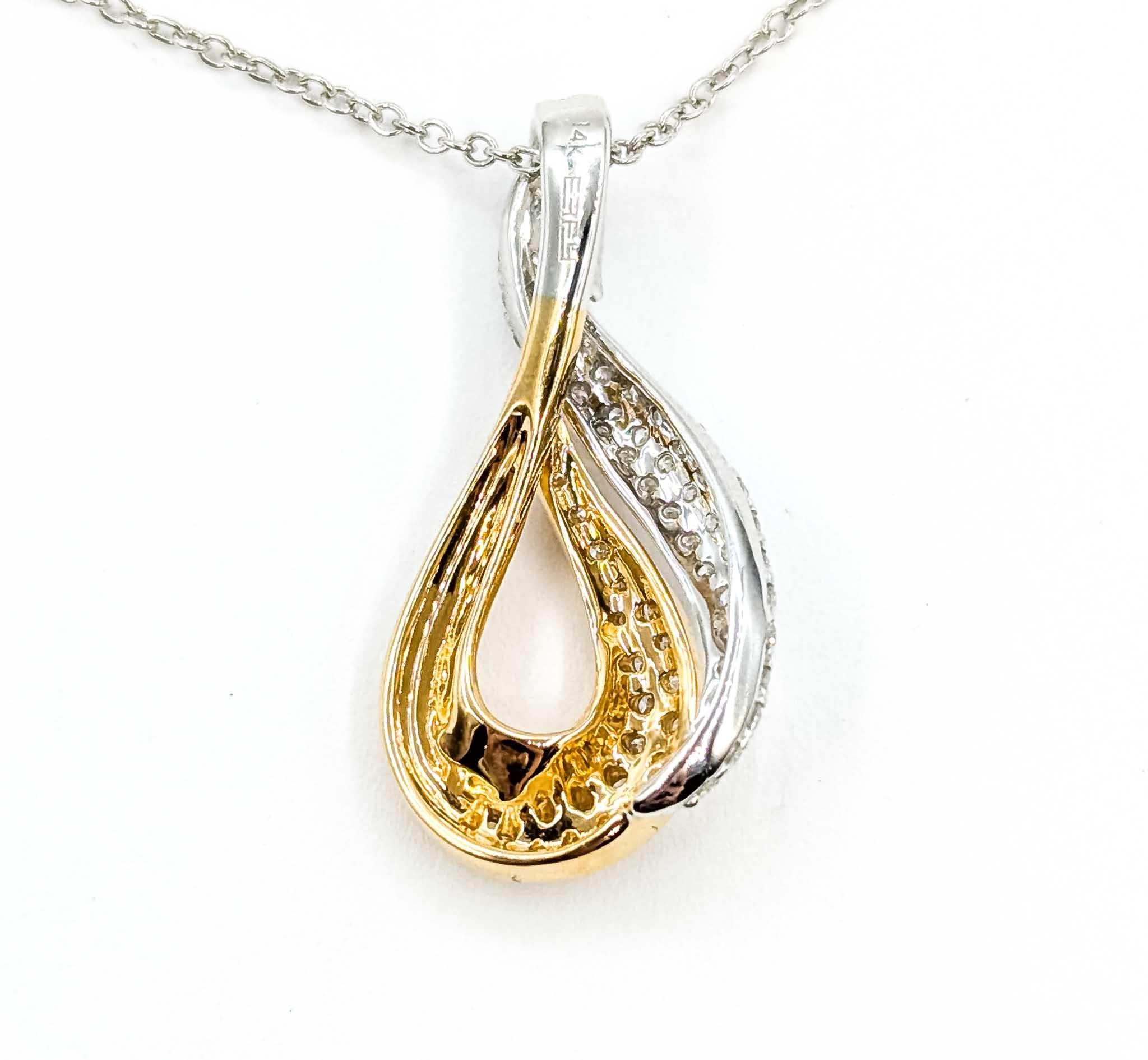 Pendentif Brilliante avec diamants de 0,50ctw en or bicolore 14k en vente 3
