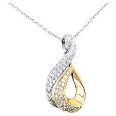 Brilliant Swirl Pendant with .50ctw Diamonds in 14k Two-Tone Gold