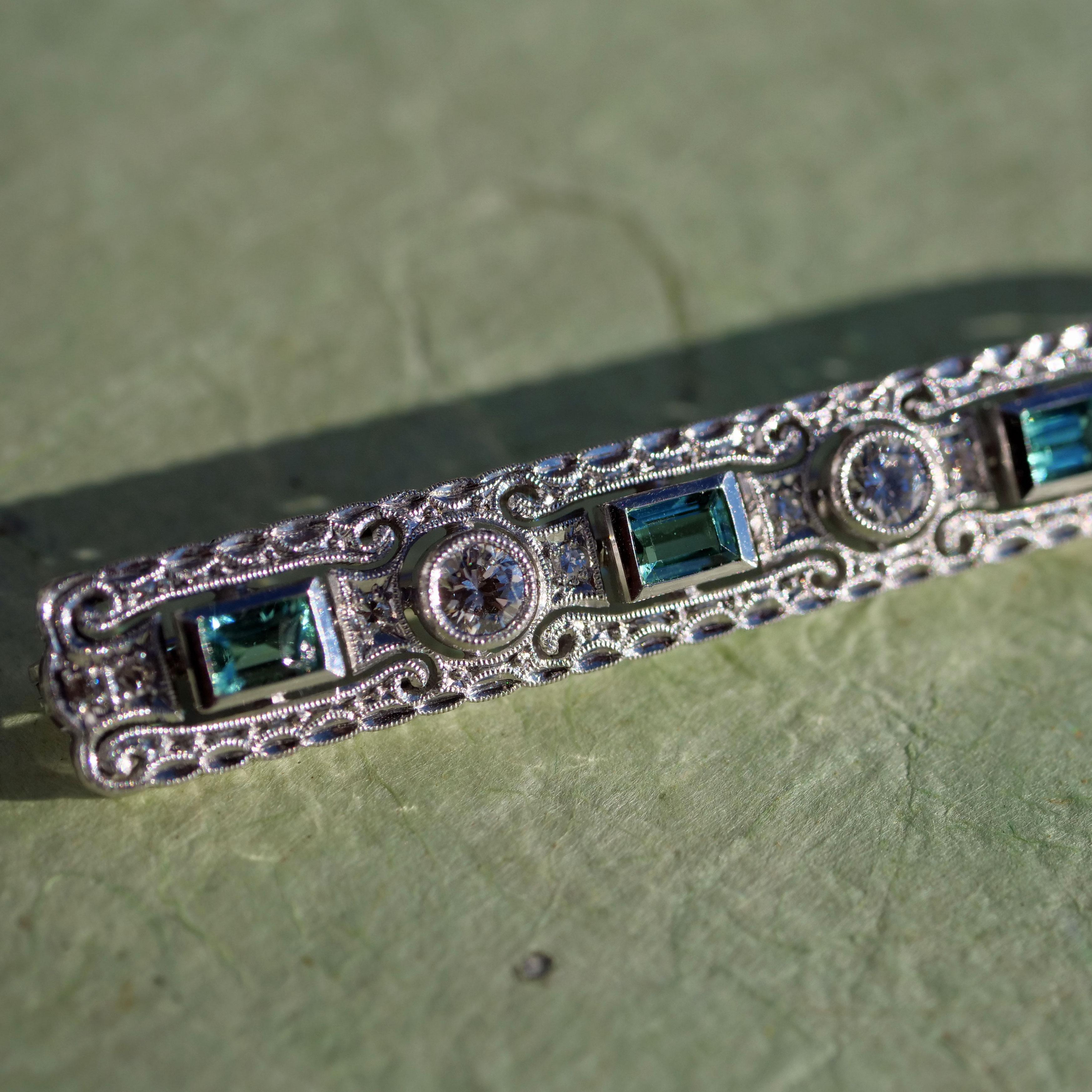 Brilliant Tourmaline Brooch Made in the Post-War 1960 What a Magnificent Work For Sale 4