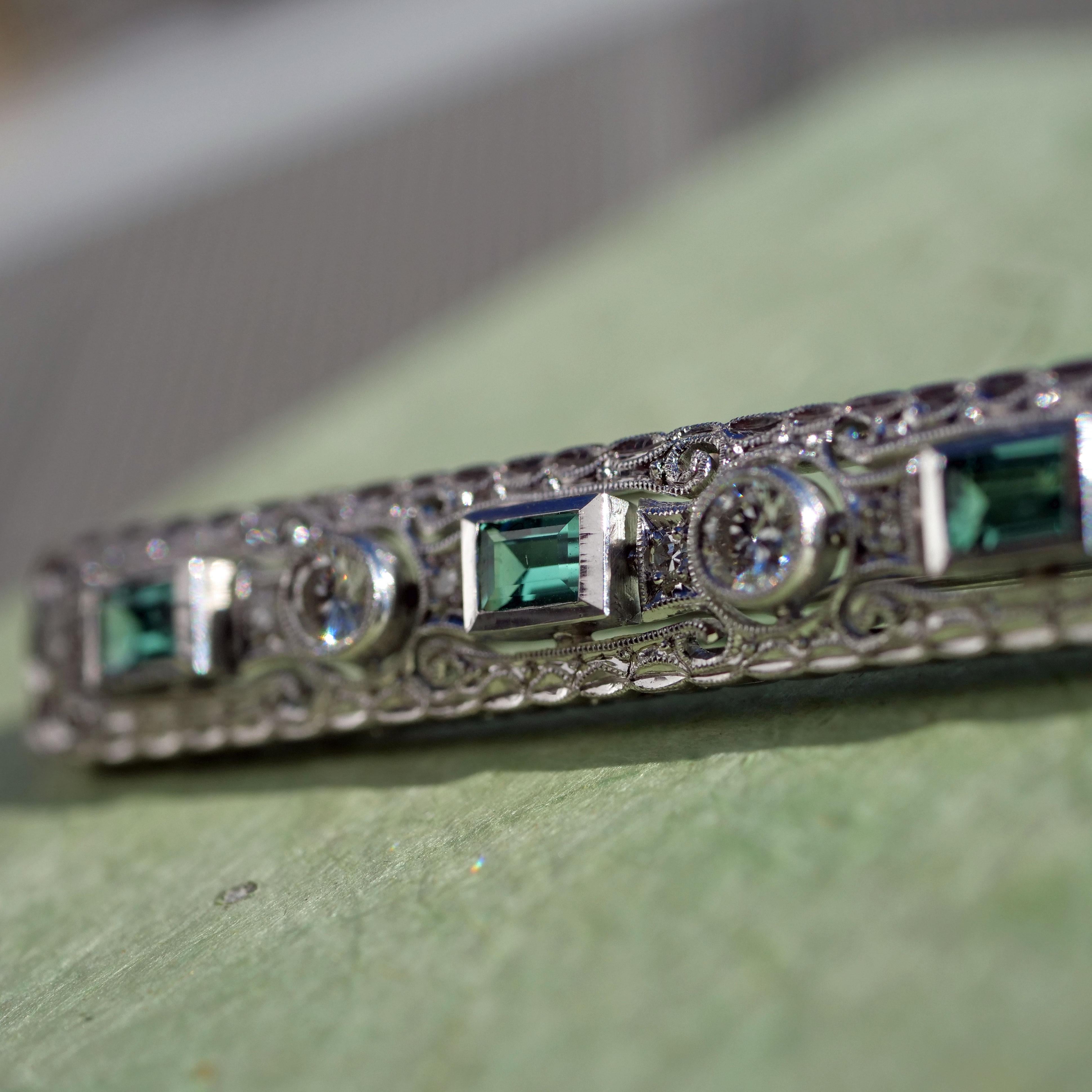 Brilliant Tourmaline Brooch Made in the Post-War 1960 What a Magnificent Work For Sale 6