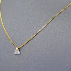 Brilliant White Diamond Platinum Yellow Gold Tiny Fly Necklace, Pedro Boregaard