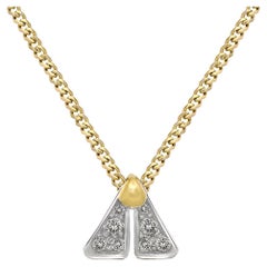 Brilliant White Diamond Platinum Yellow Gold Tiny Fly Necklace, Pedro Boregaard