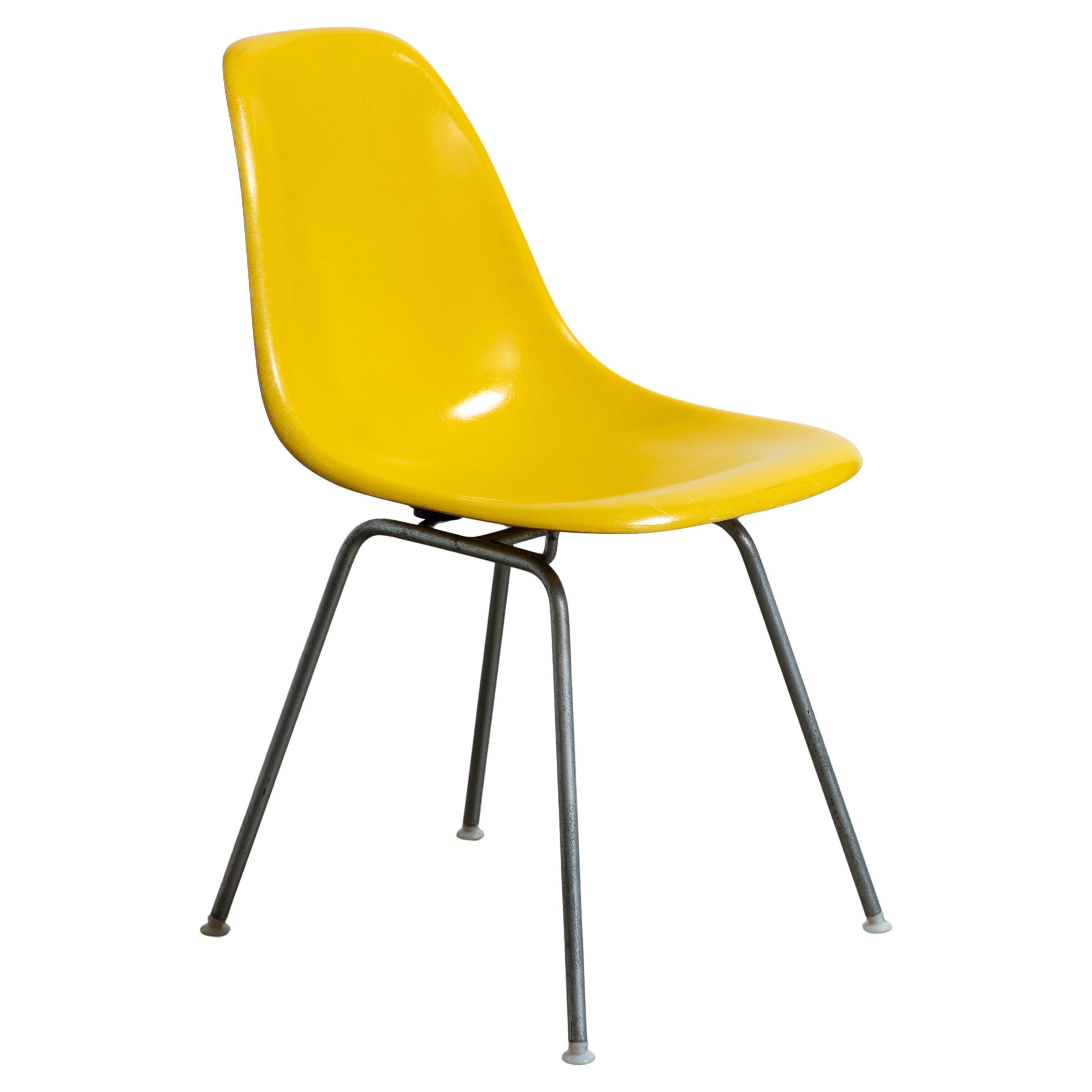 Brilliant Yellow Eames for Herman Miller Vintage 1960s Fiberglass Shell Chairs For Sale