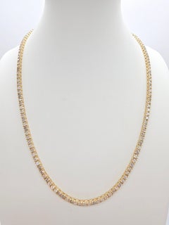 PRIX DE GROS DIRECT, collier « tennis » avec diamants de 10,03 ct en or jaune 14 carats