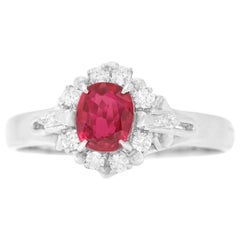 Brilliantly 1950s Ruby and Diamond-Set Platinum Ring