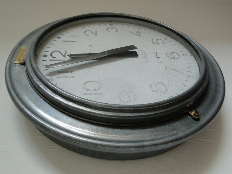 Brillie Vintage French Station Railway Clock Factory Industrial
