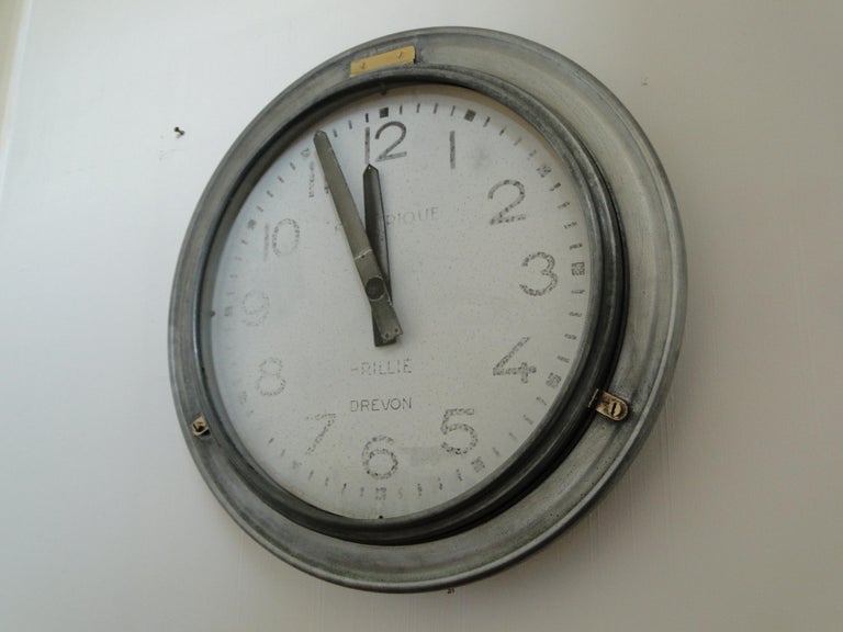 Brillie Vintage French Station Railway Clock Factory Industrial