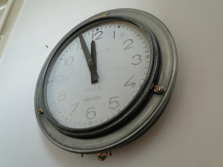 Brillie Vintage French Station Railway Clock Factory Industrial