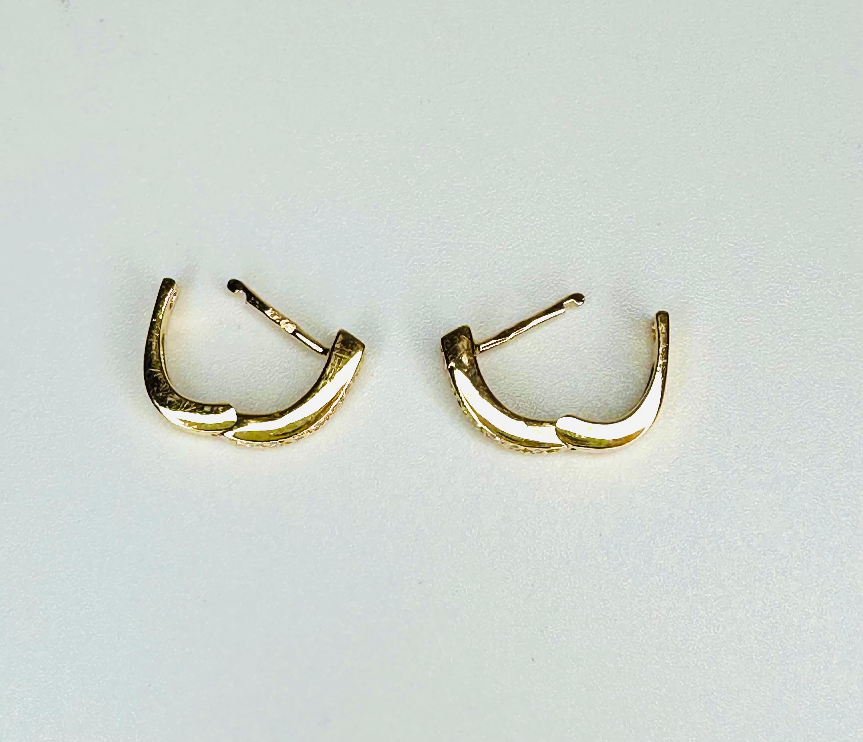 Taglio brillante Brincos di Argola in Ouro Branco o Amarelo 18k e 0,21 carati di diamanti in vendita