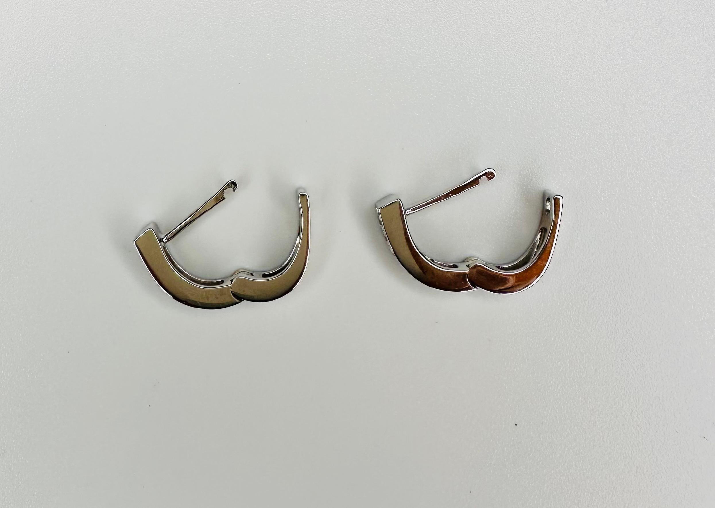 Brincos di Argola in Ouro Branco o Amarelo 18k e 0,21 carati di diamanti In condizioni Nuovo in vendita a Cascais, Lisboa