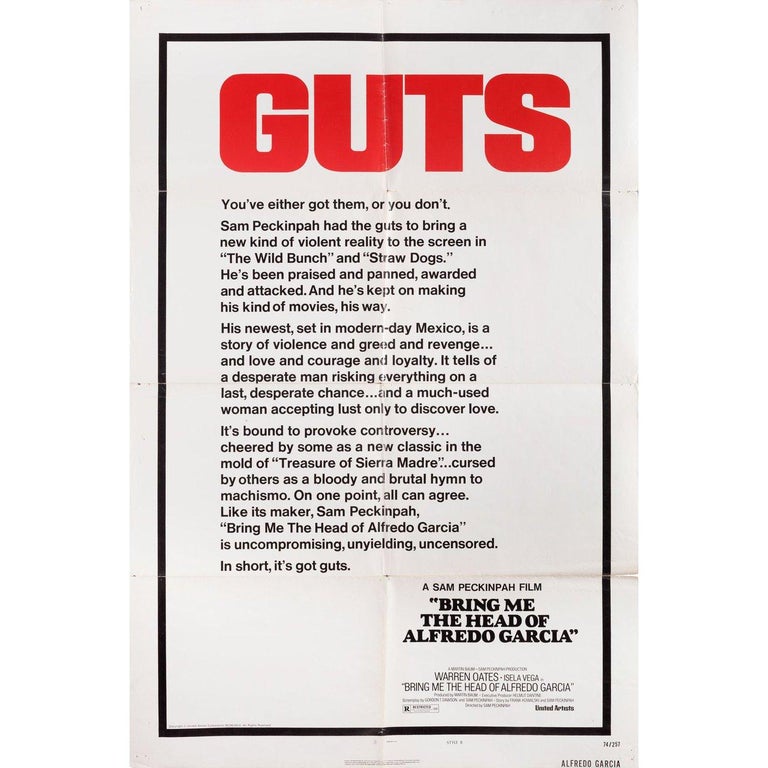 Sheet Sposter Bring Me the Head of Alfredo Garcia 1974 U.S. One Sheet Film Poster For ...