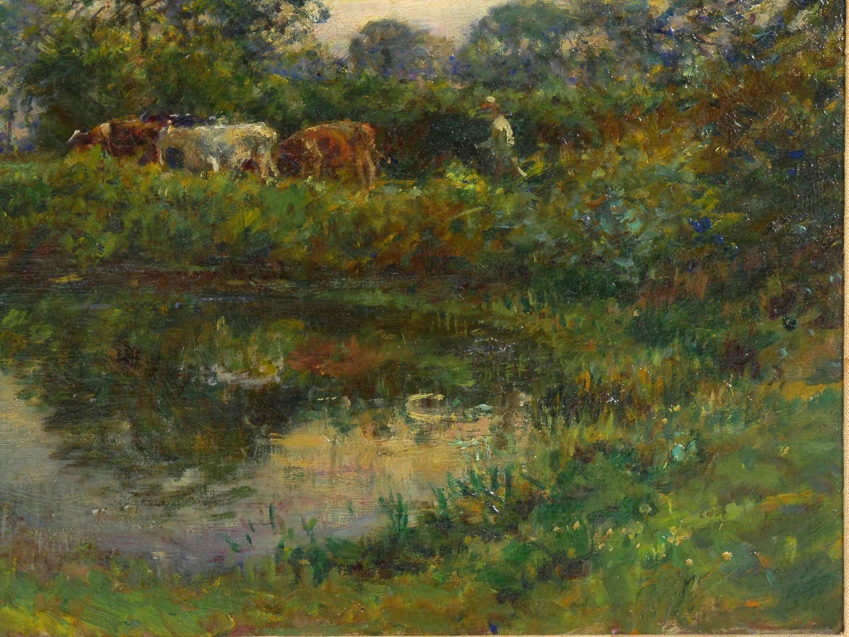 19th Century “Bringing in the Cattle” '1896' Oil Painting by William Mark Fisher R.A.