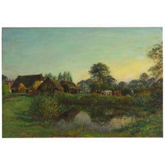"Bringing in the Cattle ":: 1896:: peinture à l'huile de William Mark Fisher R.A.