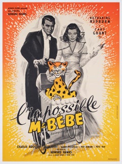 Bringing Up Baby R1950s French Moyenne Film Poster, Jean Mascii
