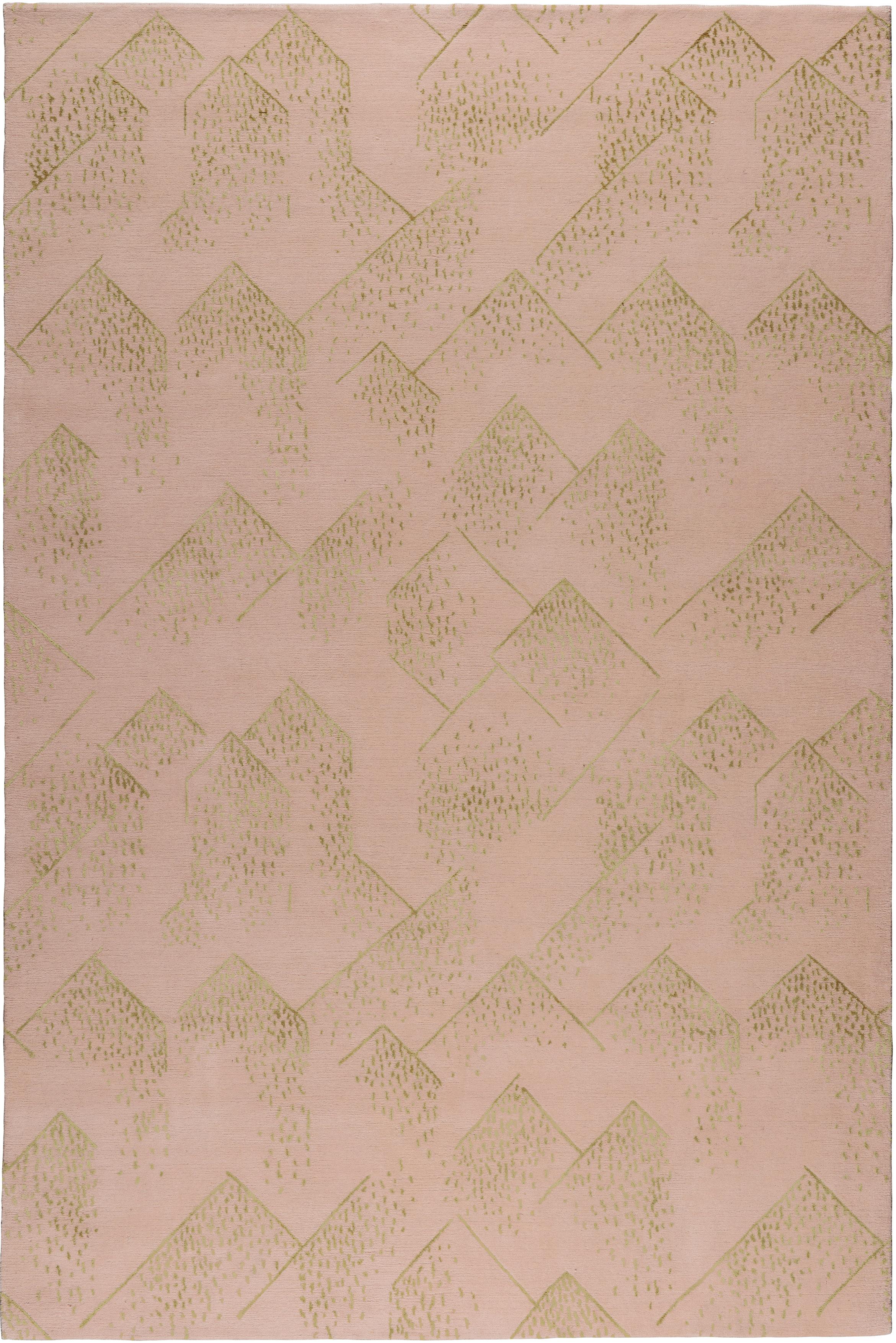 For Sale: Pink (Dusk) Brink Rug in Hand Knotted Wool and Silk by Kelly Wearstler