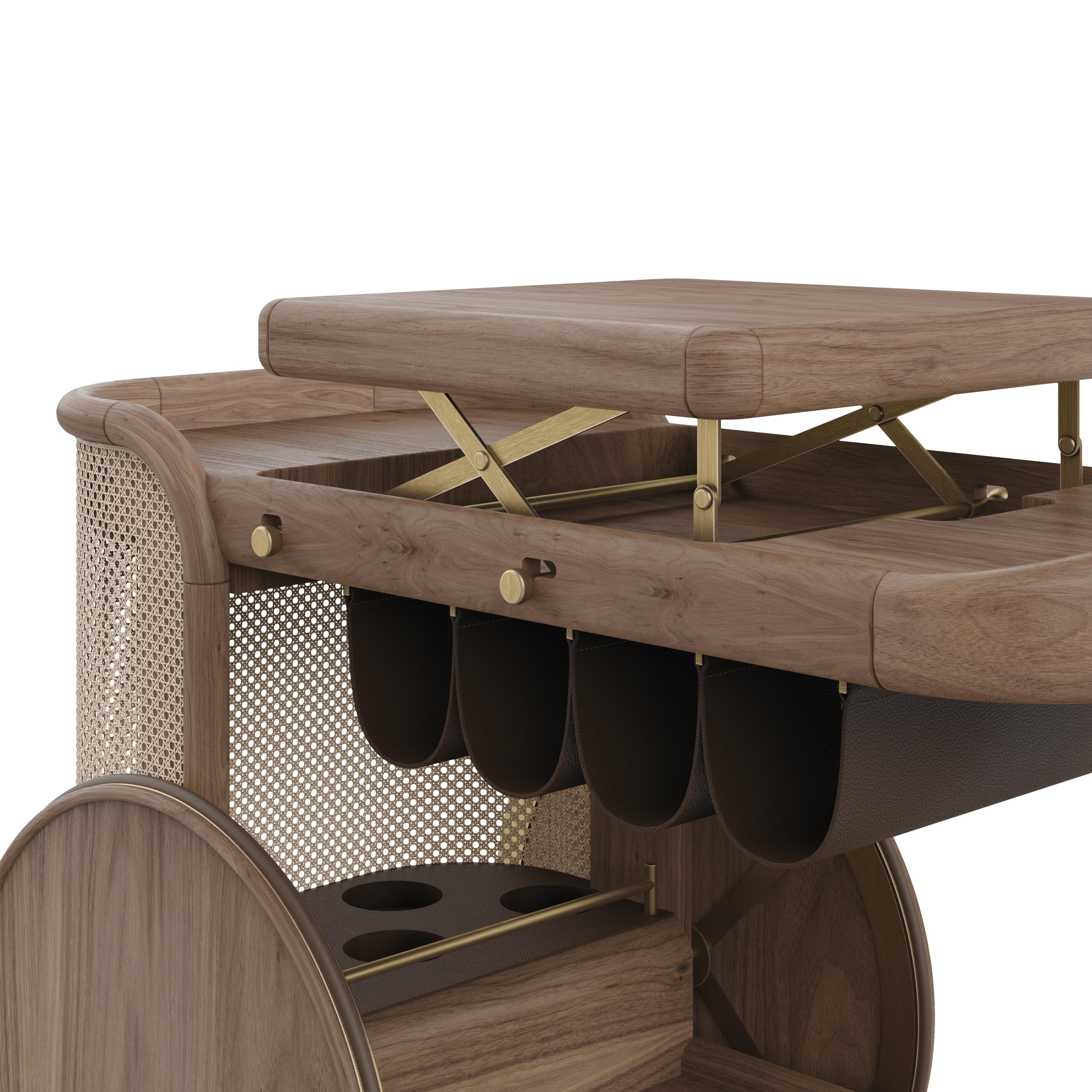 Brinsley Bar Cart By Wood Tailors Club Made in Portugal For Sale 7