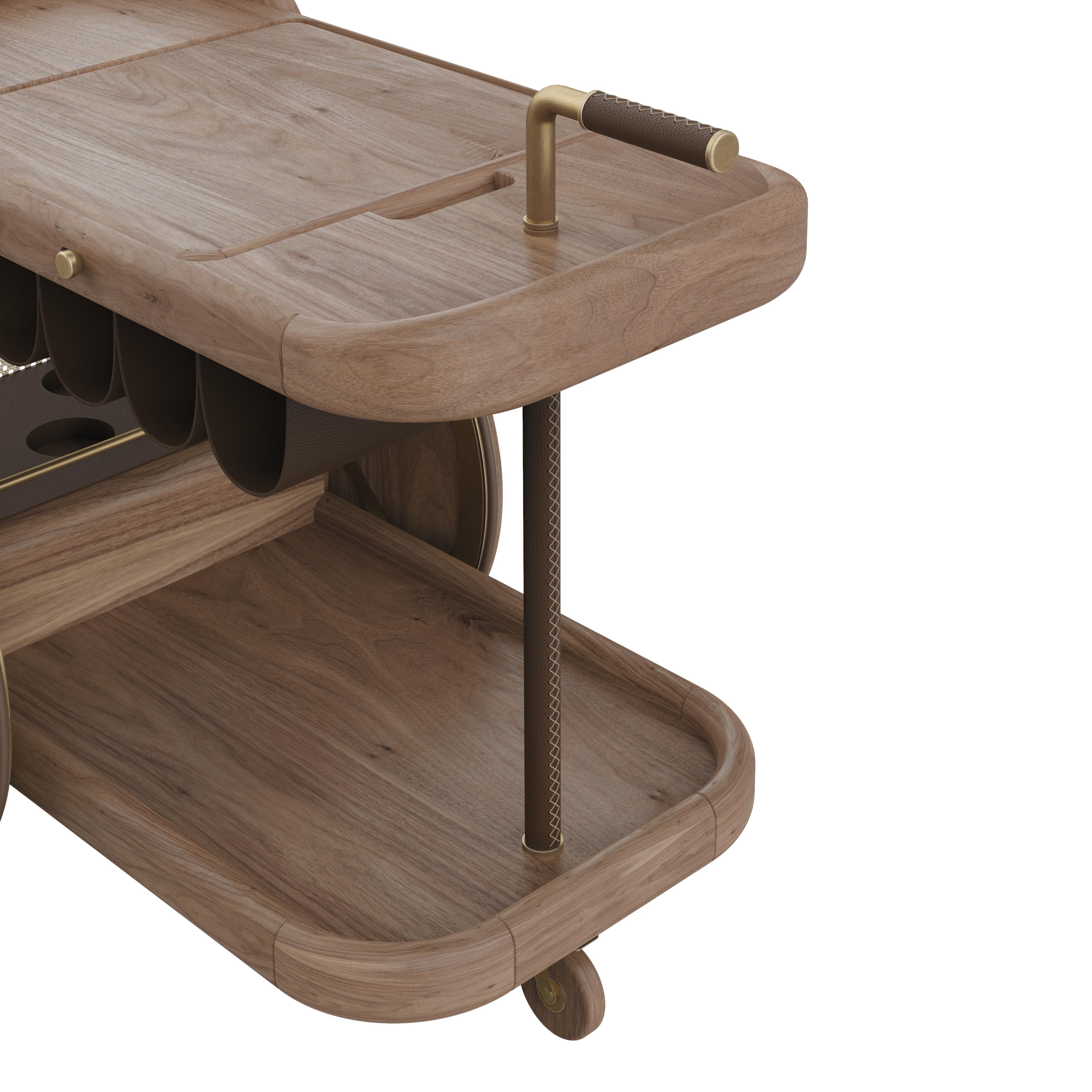 Brinsley Bar Cart By Wood Tailors Club Made in Portugal For Sale 8